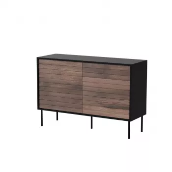Kommode cama meble CORTINA 1D3S 120x40x81 cm, schwarz/nussbaum, 3 Schubladen, Spanplatte