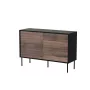 Kommode cama meble CORTINA 1D3S 120x40x81 cm, schwarz/nussbaum, 3 Schubladen, Spanplatte