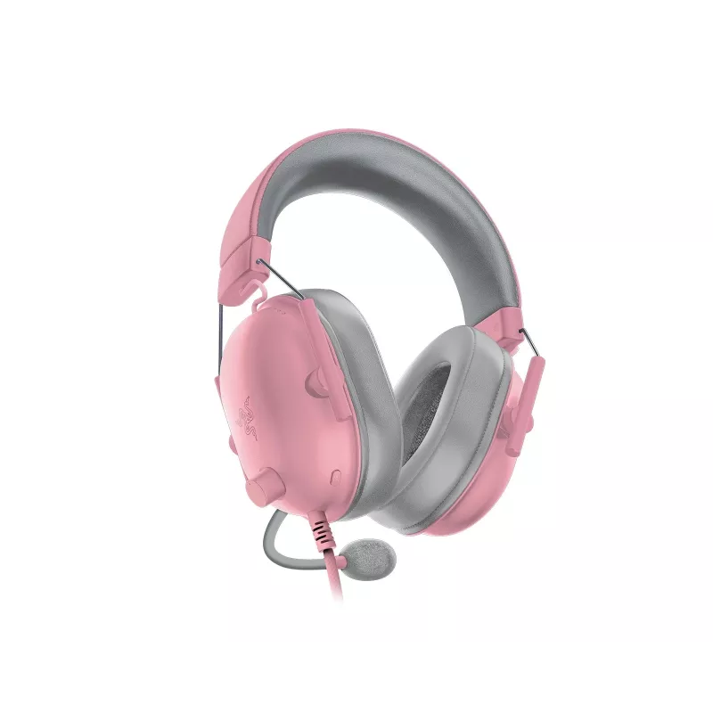 Headset Razer Schwarzshark V2 X kabelgebundenes binaurales Gaming-Headset, 3,5 mm, virtuelles 7.1, 32 Ω, Schaumstoff-Ohrpolster, pink