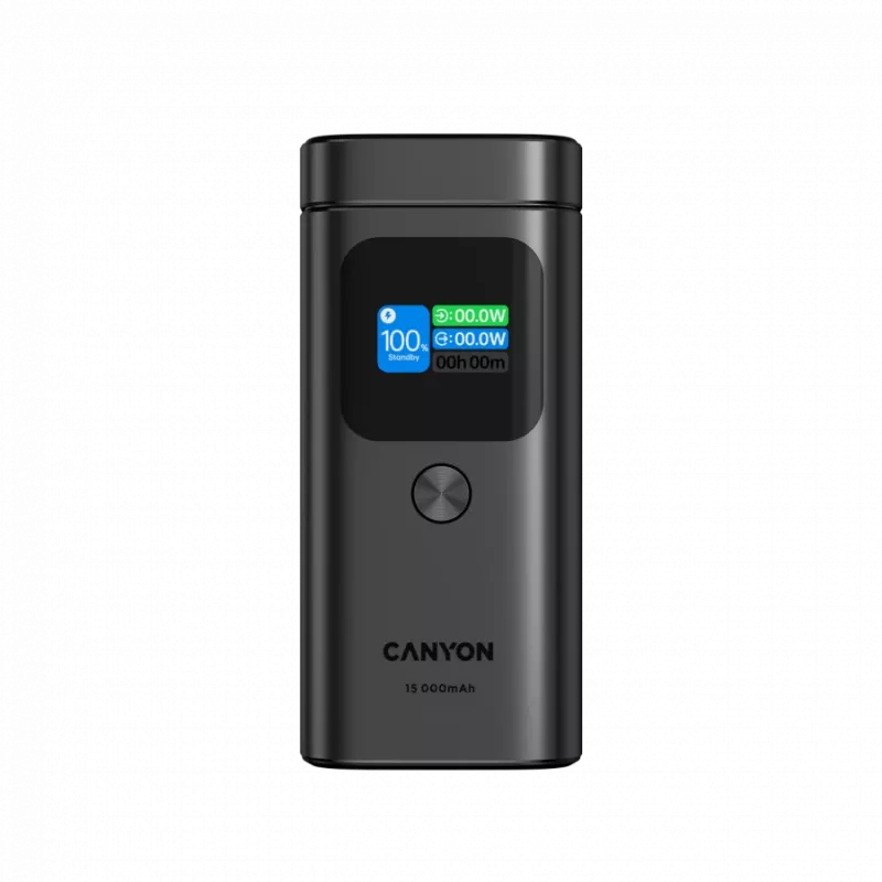 CANYON Qi2 magnetische Powerbank OnPower 150 15000mAh Aluminium Dunkelgrau