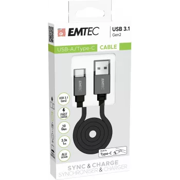 USB-Kabel Emtec ECCHAT700TCU3 1,2 m USB 3.2 Gen 2 Schwarz
