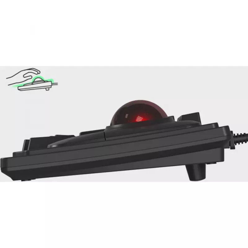 Kabelgebundene mechanische Full-Size-Tastatur KeySonic KSK-8202ELU-T (DE) — USB, deutsches Layout, Schwarz