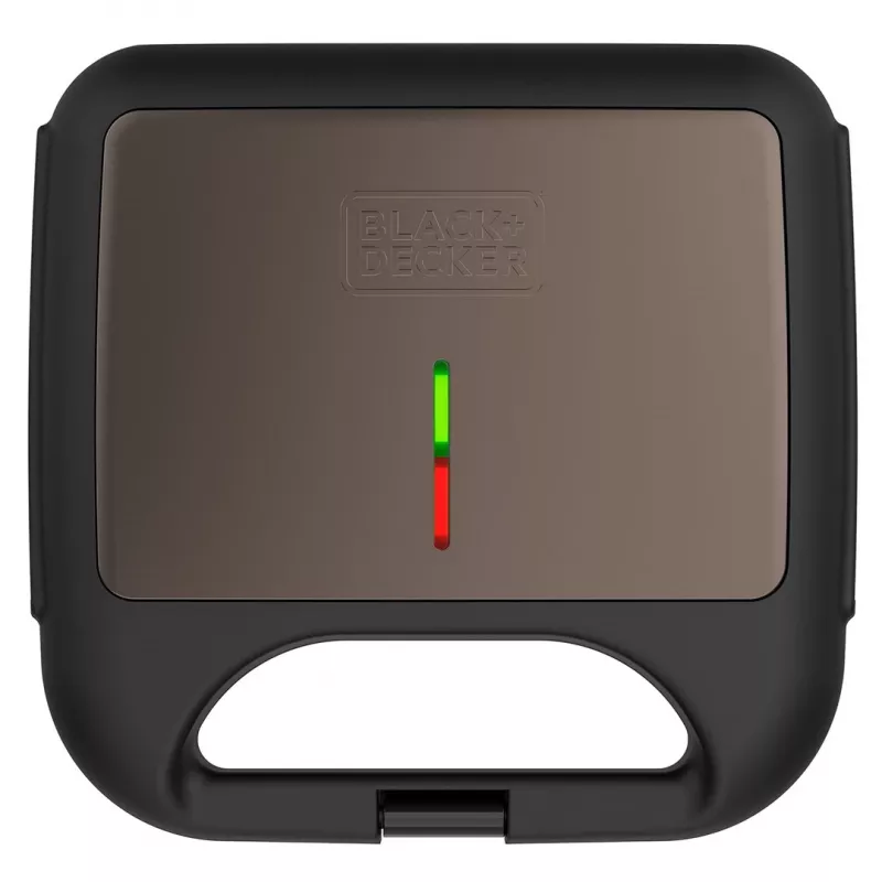 Sandwichtoaster Schwarz & Decker BXSA753E — 2 Sandwiches, 750 W, antihaftbeschichtete Platten, 215×125 mm Grillfläche, kompakter Edelstahl