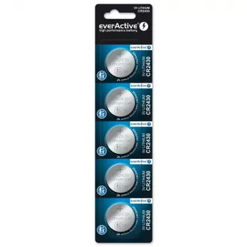 Knopfzelle everActive CR2430 Lithium 3 V, 24,5 mm × 3 mm, 5er-Pack