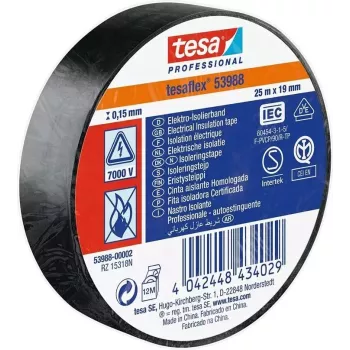 Isolierband Tesa tesaflex 53988 PVC-Elektroband 25 m x 19 mm, schwarz