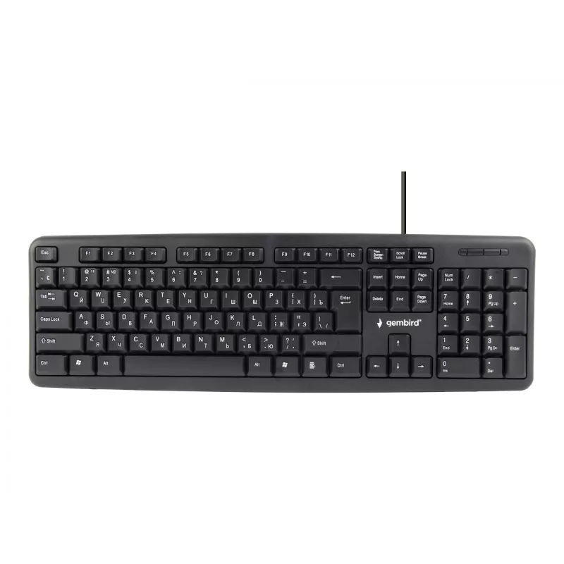 Tastatur Gembird KB-U-103-RU Büro USB QWERTY Englisch Russisch Schwarz