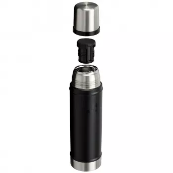 Thermosflasche STANLEY The Legendary Classic 0,6 l, schwarz, vakuumisolierte Flasche