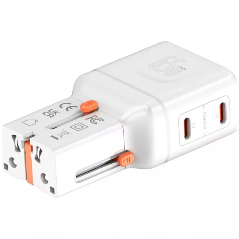 Travel Charger World 65W USB-C + USB-A weiß