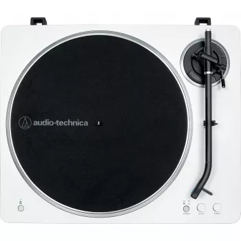 Riemengetriebener Audio-Plattenspieler Audio-Technica AT-LP70XBT Silber Weiß Vollautomatisch