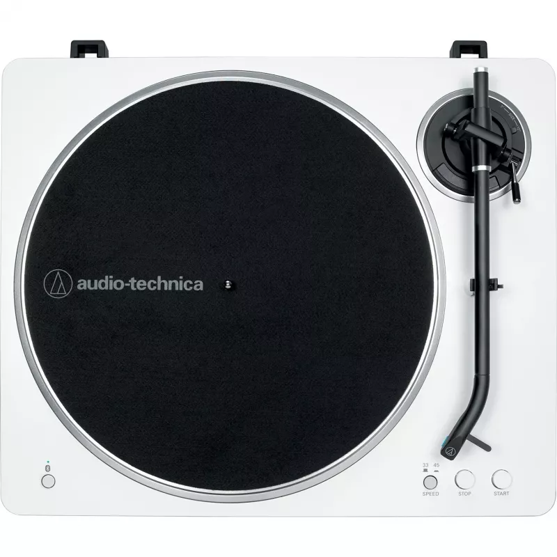 Riemengetriebener Audio-Plattenspieler Audio-Technica AT-LP70XBT Silber Weiß Vollautomatisch