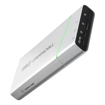 Tragbarer Akku Grün Cell BPLGC20P 20800 mAh Lithium-Ionen, USB-C PD 65W, 2x USB-C + 1x USB-A, Aluminiumgehäuse