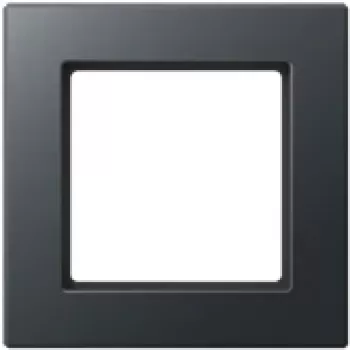 Wandsteckdosen-Abdeckplatte JUNG AC 581 BF ANM Schwarz, Thermoplast, 87×87 mm