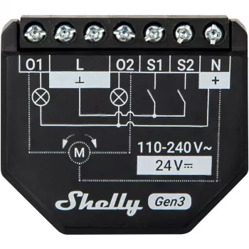 Shelly 2PM Gen3 Smart Switch 2P Schwarz
