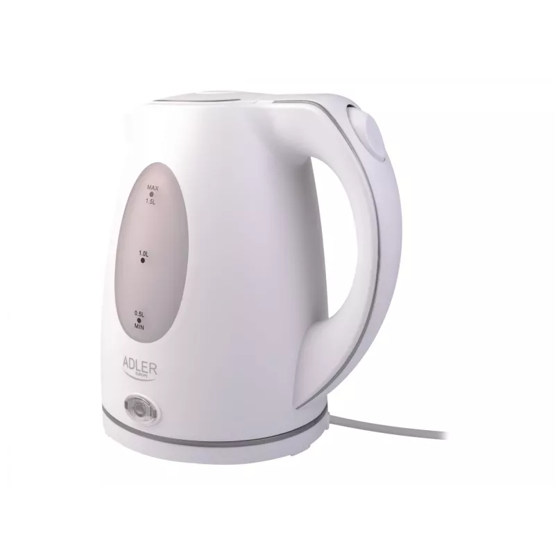 Adler | Wasserkocher | AD 1207 | Standard | 2000 W | 1,5 L | Kunststoff | 360°-Drehsockel | Weiß