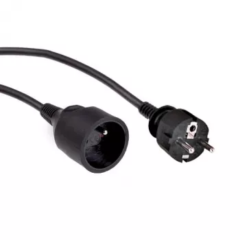 Netzverlängerungskabel LOGON PSPC02 — 2 m Kabel, 1 AC-Steckdose, schwarz