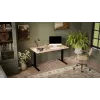 Schreibtisch mit elektrischer Höhenverstellung MOON LONG 150x80x72-120 schwarz/Wotan-Eiche