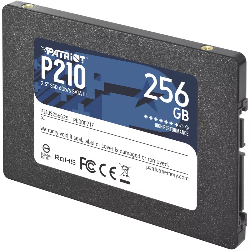2.5 inch SATA III SSD Patriot P210 256 GB — 500 MB/s Lesen, 400 MB/s Schreiben, 7 mm