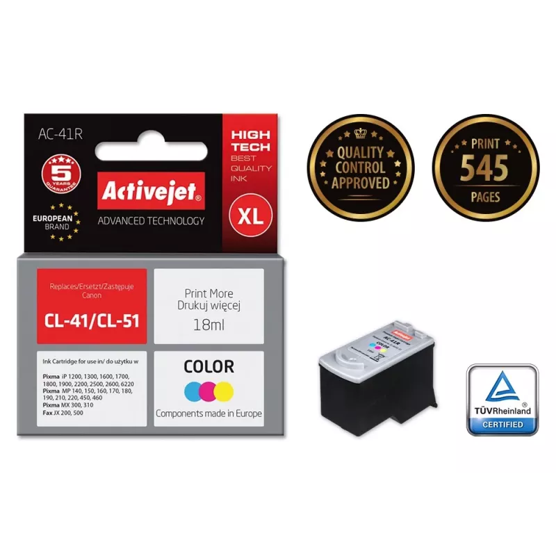 Activejet AC-41R Tintenpatrone (Ersatz für Canon CL-41; Premium; 18 ml; Farbe)