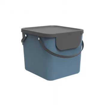 Plastik-Aufbewahrungsbox rotho Albula 40 L rechteckig, blau, 40 L Fassungsvermögen, Aufhängeloch, 400×358×340 mm