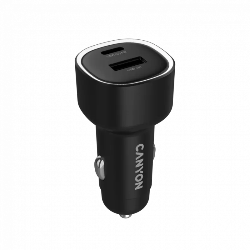 CANYON Auto-Ladegerät OnDrive 48 PD 48W USB-A+USB-C Schwarz