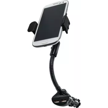 Logilink Autoladegerät mit Halterung - Netzteil - Auto - 15,5 W - 3,1 A - 2 Ausgangsanschlüsse (USB) (PA0121)