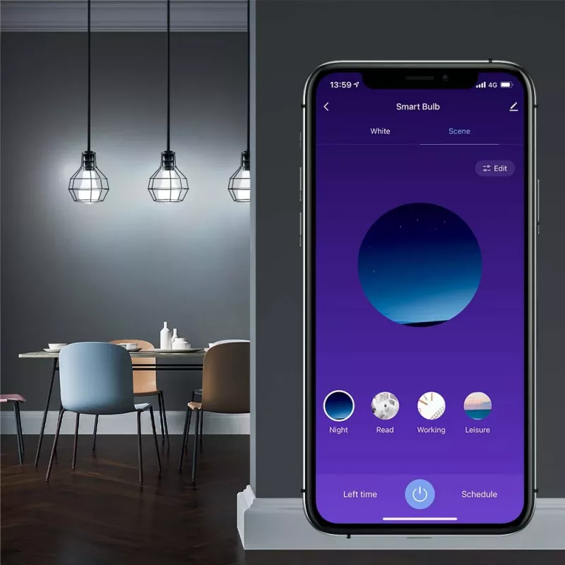 Smart WiFi Lampe Tellur TLL331341 9W RGB Dimmer — Wi‑Fi RGB LED 9W, dimmbar