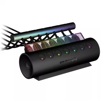 Streamplify HUB CTRL 7, 7x USB 3.0 Typ A, RGB, 12V, EU-Netzkabel – schwarz