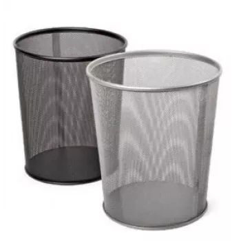 Mülleimer Forpus, 12l, schwarz, perforiertes Metall