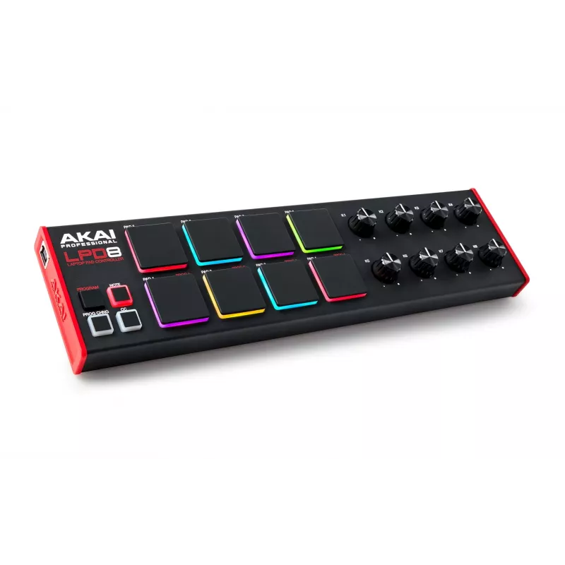 Akai LPD8 MKII MIDI-Tastatur 8 Tasten USB Schwarz, Rot