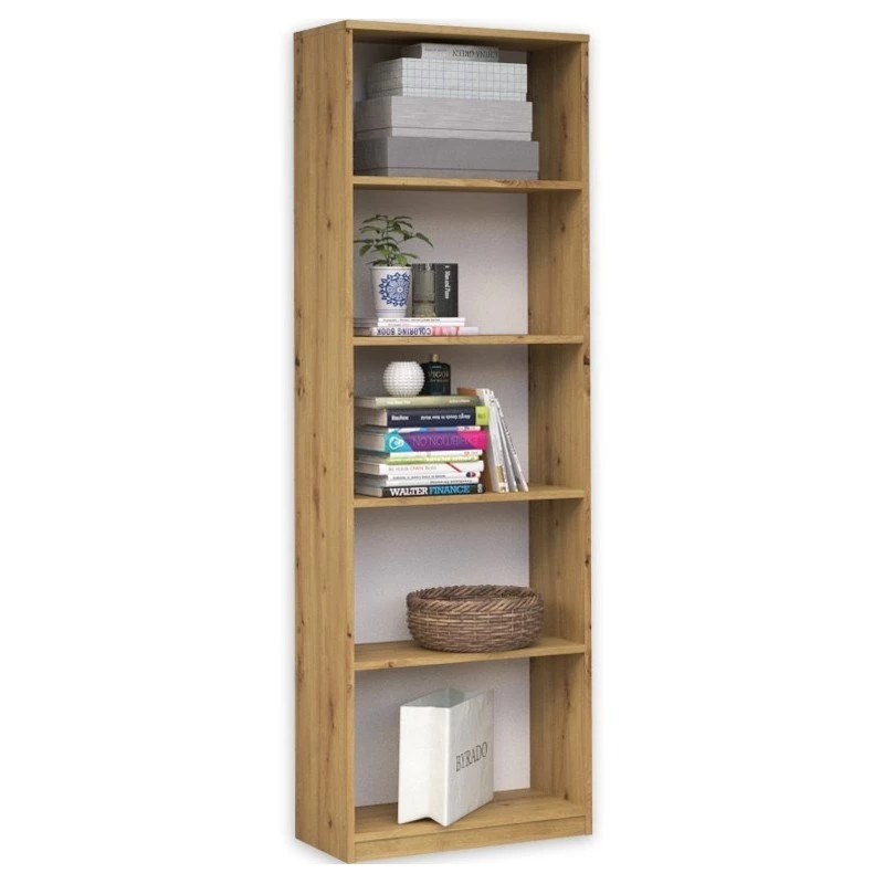 Bücherregal Top R40 ARTISAN, Eiche, 5 Regale, 400×300×1820 mm, Spanplattenrahmen