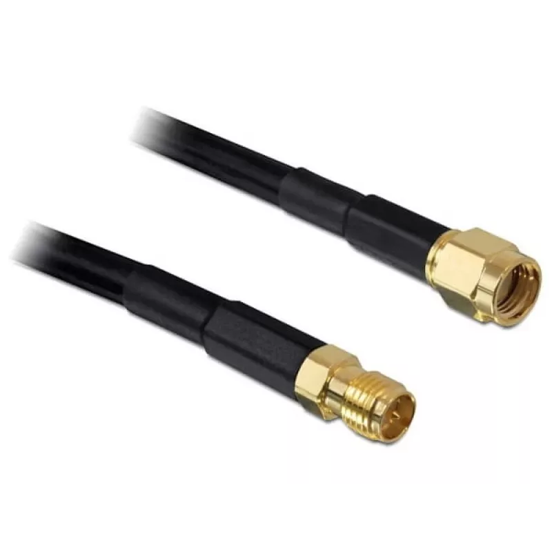 Koaxialkabel DeLOCK 2m RP-SMA CFD200 Schwarz