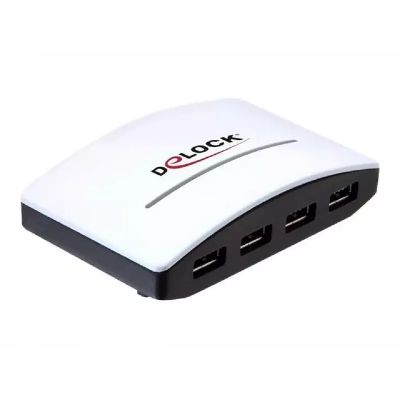 USB Hub DeLOCK 4 Port 5000 Mbit/s Schwarz Weiß