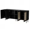 JUTA 4D Kommode 4D 200x39,5x90 schwarz + linol calabria