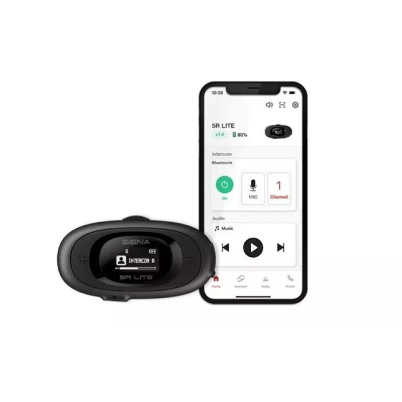 Sena 5RLITE-01D Dual Motorrad-Gegensprechanlage, Bluetooth 5.1, 700 m, Schwarz