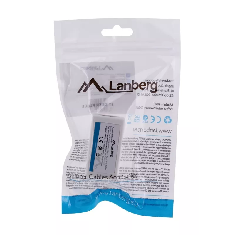 Netzwerk-Splitter LANBERG AD-RJ45-RJ45-OU6 — weißer RJ-45 1 Eingang zu 1 Ausgang