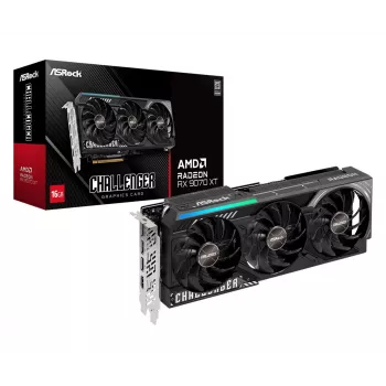 Grafikkarte ASRock Challenger Radeon RX 9070 XT — 16 GB GDDR6, 256-Bit, PCIe 5.0, 3-Lüfter-Aktivkühlung