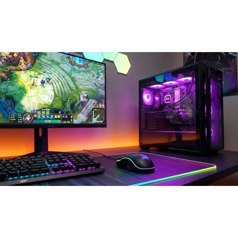 Kabelgebundene beheizte Gaming-Maus ActiveJet AMY-W390 — beidhändig, optisch 2000 DPI, USB Typ-A, 4 Tasten, schwarz
