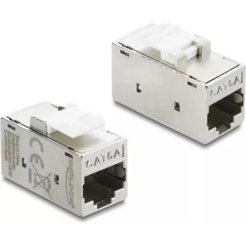 DELOCK Keystone-Koppler RJ45 Cat.6A Metall, blau zu blau