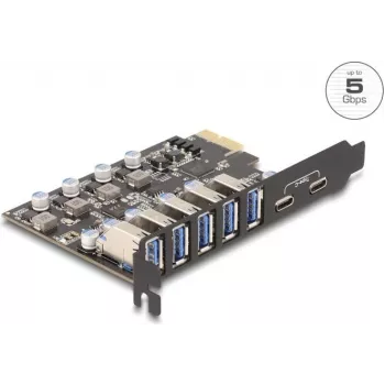 DELOCK PCI Express x1 Karte 90346 — 5 Gbit/s, 5x externe Ports