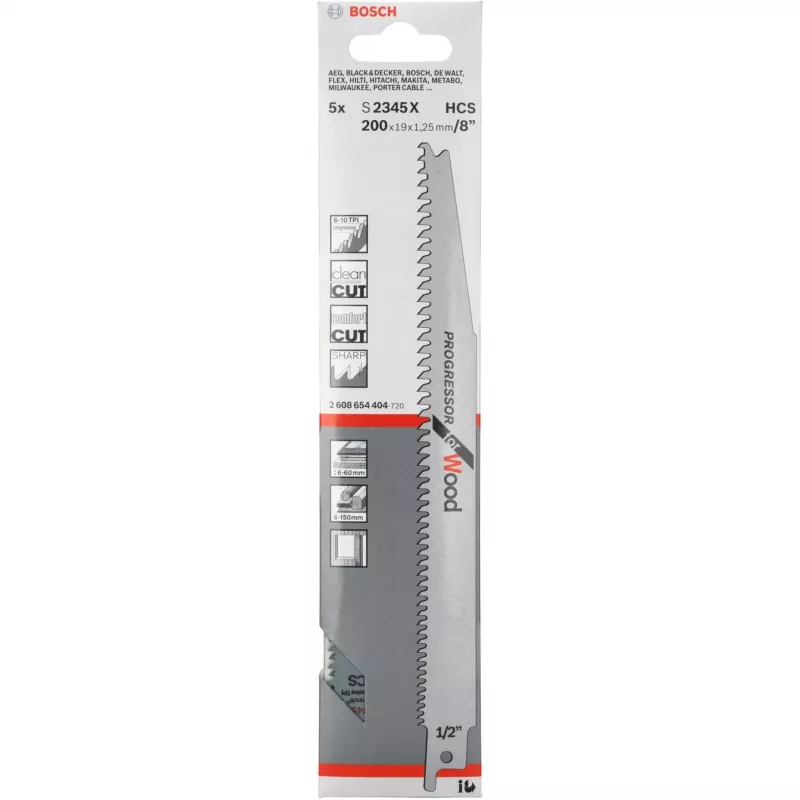Bosch S 2345 X Säbelsägeblatt Hochkohlenstoffstahl (HCS) 5 Stk.