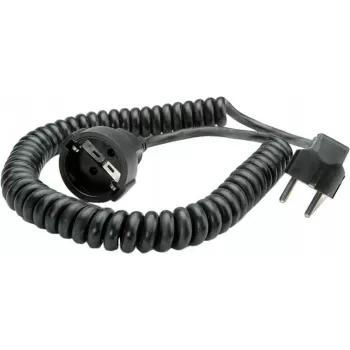 BACHMANN Spiralkabel 0,5m-2m schwarz H05VV-F 3G1,5mm² CEE7/7 (BM0010705)
