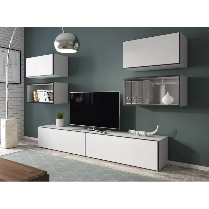 Cama living room furniture set ROCO 3 (2xRO3+2xRO4+2xRO1) Weiß/Schwarz/Weiß
