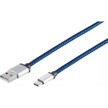 USB-Kabel S/CONN 14-50021 USB 2.0 0,9 m USB A USB C Blau