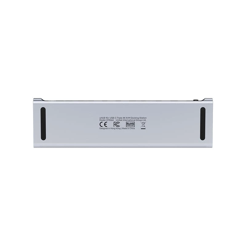 KVM-Switch Unitek D1106AGY01 USB-C Triple 4K Dockingstation mit KVM, 3x USB-A, 5x USB-C, HDMI×2, DP×1, RJ-45, SD-Leser, 3840×2160@60Hz, Aluminium
