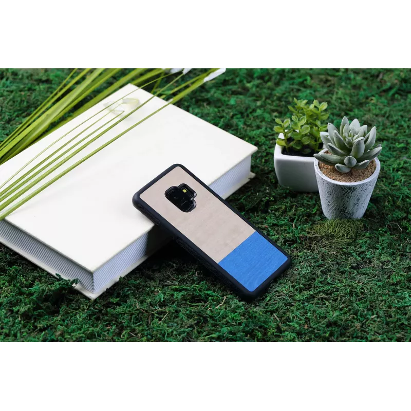 Handyhülle man and wood für Samsung Galaxy S9 – taubenschwarz, schützende Hartschalen-Rückabdeckung