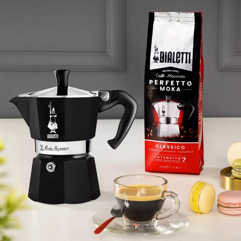 Bialetti Moka Express Moka-Kanne Schwarz