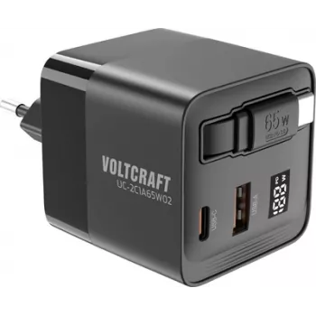 Voltcraft UC-2C1A65W02 USB-Charger Ausgangsstrom max. 3 A USB-C USB-A Anzahl Outputs 3 (VC-16619015)