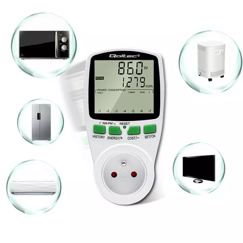 Leistungsmesser QOLTEC PM0627 3680W mit Historie — QOLTEC PM0627 3680W