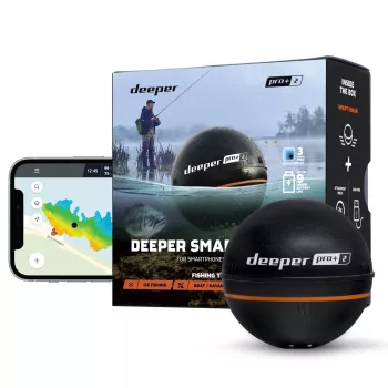 Tragbares Fischfinder Deeper Smart Sonar PRO+ 2 Sonar 675 kHz, 100 m Reichweite, 65×65×65 mm, Li‑Ion 950 mAh