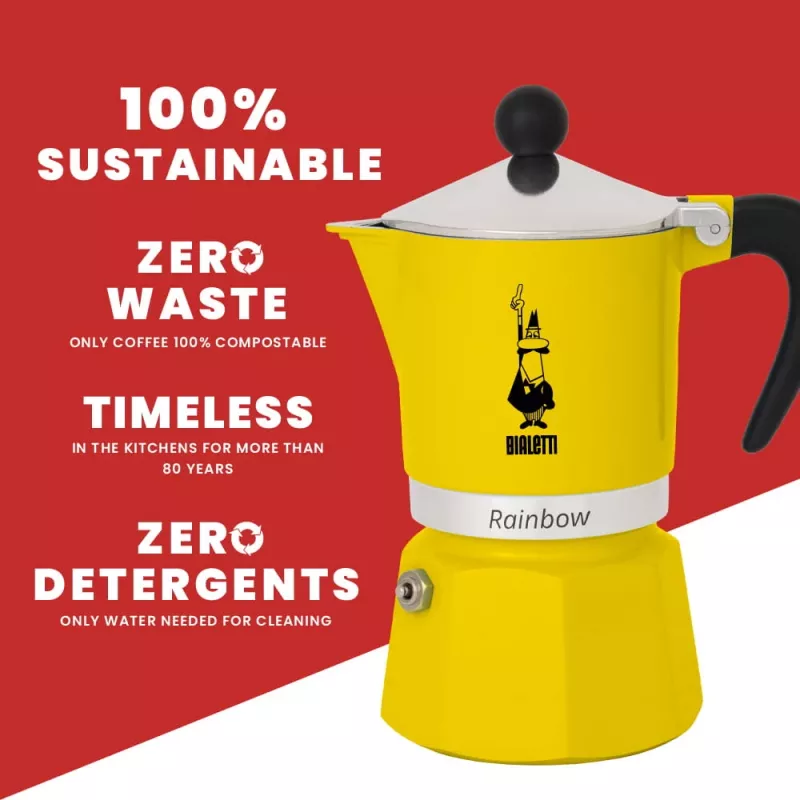 Moka pot Bialetti Rainbow Schwarz Gelb